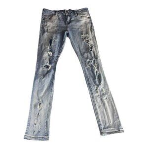V.I.P Jeans Girls Distressed Denim Slim Fit Size‎ 14 Ripped Five Pocket Style